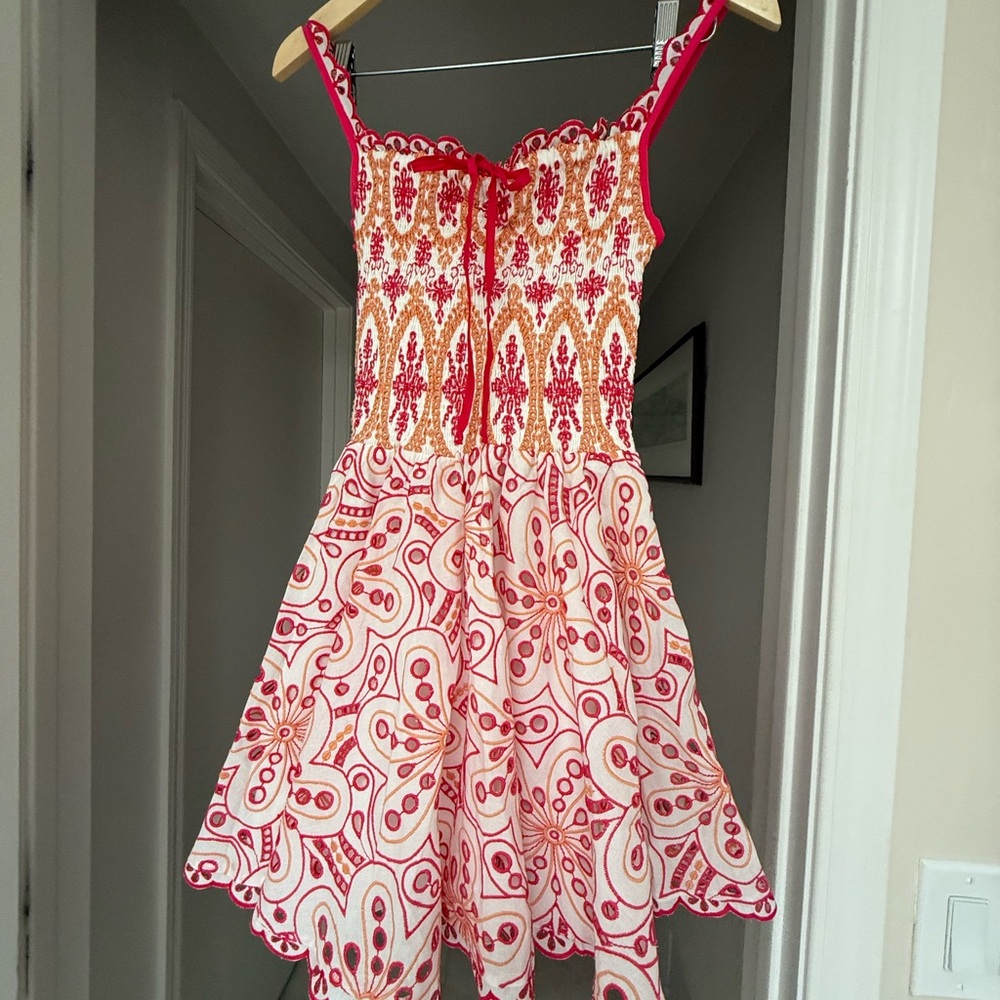 Charo Ruiz Floral Red and Cream Mini Dress